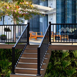NewTechWood Allure 96 in. x 36 in. Bronze Aluminum Preassembled Stair Railing Kit