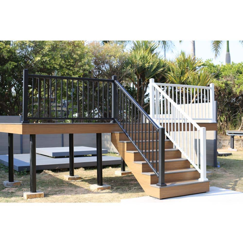NewTechWood Allure 96 in. x 36 in. Bronze Aluminum Preassembled Stair Railing Kit