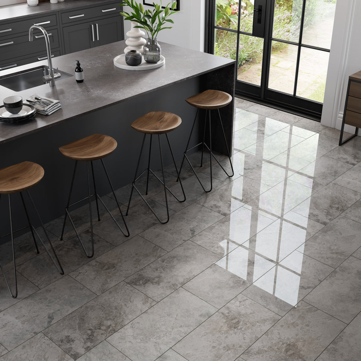 Emser Marble Silver 5-Pack, Silver, 12-in x 12-in Polished Natural Stone Floor & Wall Tile