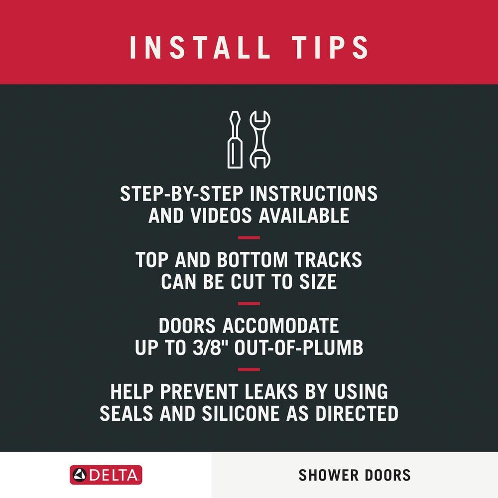 Delta 27 in. to 36 in. Semi-Frameless Contemporary Pivot Shower Door Track Assembly Kit in Bronze