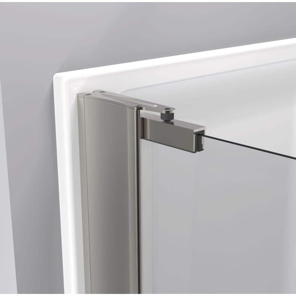 Delta 27 in. to 36 in. Semi-Frameless Contemporary Pivot Shower Door Track Assembly Kit in Bronze