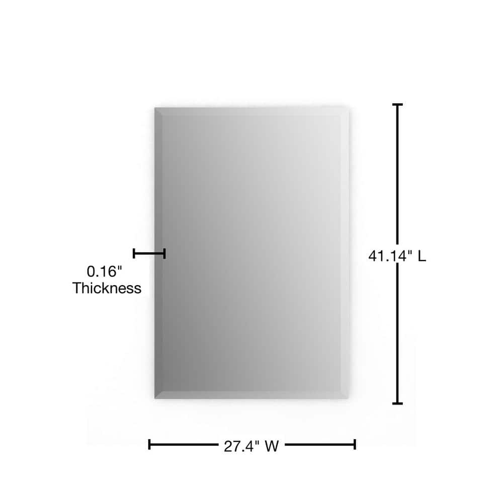 Delta 27 in. W x 41 in. H (L1) Frameless Rectangular Deluxe Glass Bathroom Vanity Mirror