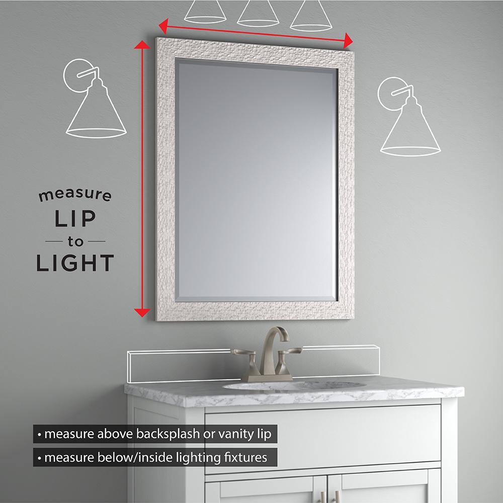 Delta 27 in. W x 41 in. H (L1) Frameless Rectangular Deluxe Glass Bathroom Vanity Mirror