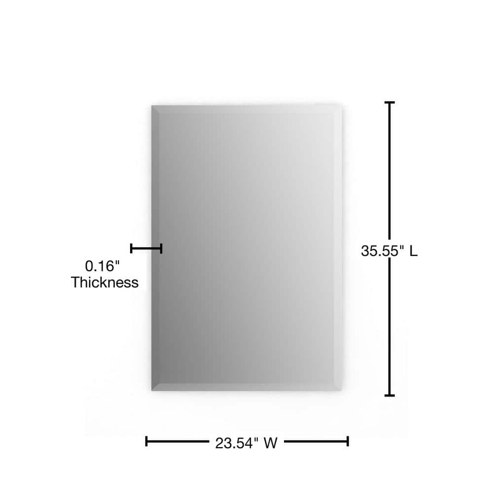 Delta 24 in. W x 36 in. H (M3) Frameless Rectangular Deluxe Glass Bathroom Vanity Mirror