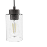 Hunter Hartland 3-Light Noble Bronze Island Chandelier with Clear Seeded Glass Shades