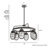 Hunter Starklake 6 Light Noble Bronze Circular Chandelier Kitchen Light