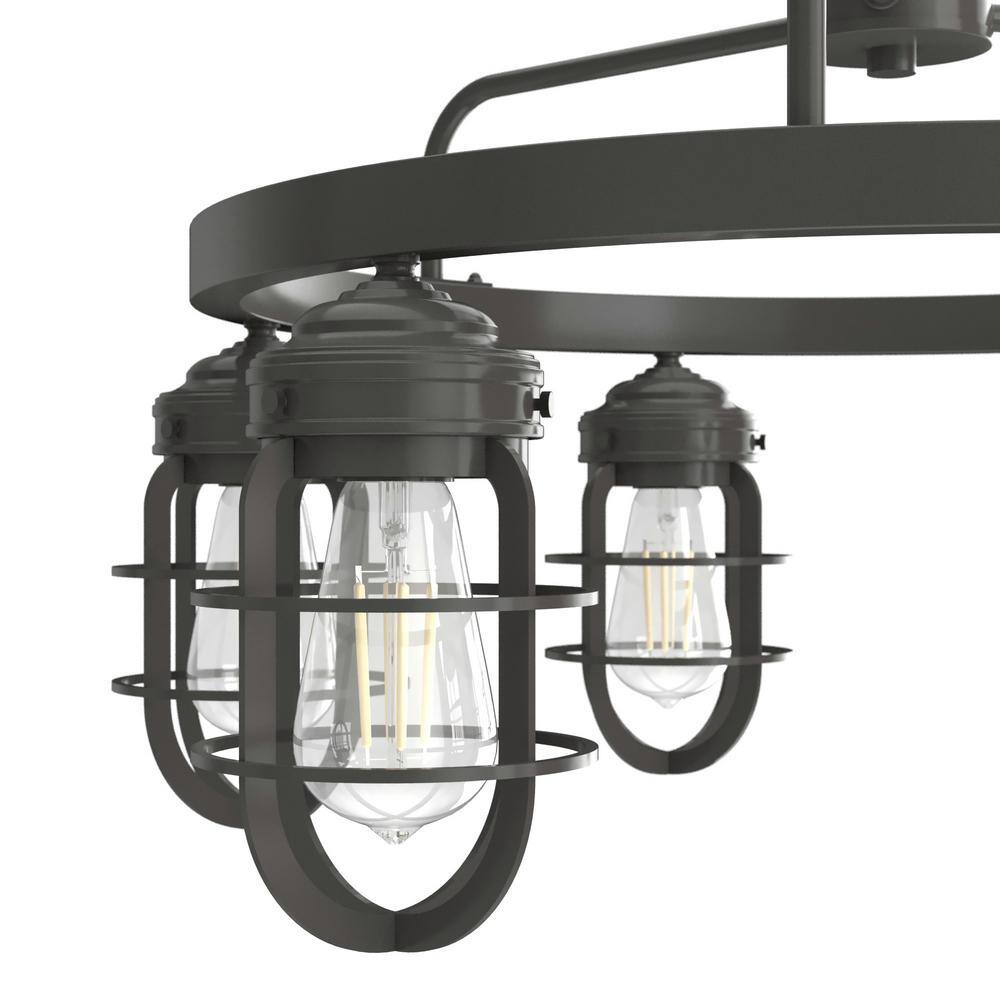 Hunter Starklake 6 Light Noble Bronze Circular Chandelier Kitchen Light