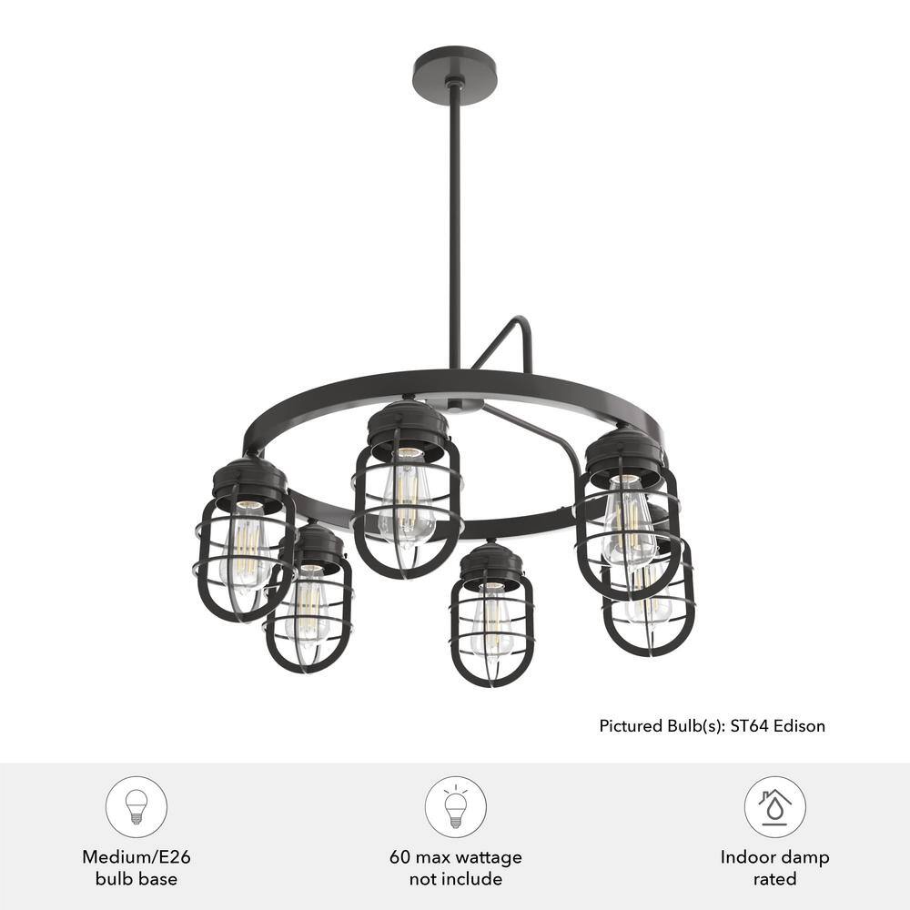 Hunter Starklake 6 Light Noble Bronze Circular Chandelier Kitchen Light