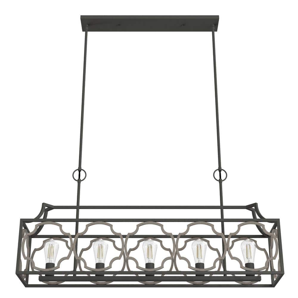 Hunter Stone Creek 5 Light Noble Bronze Basket Chandelier Dining Room Light