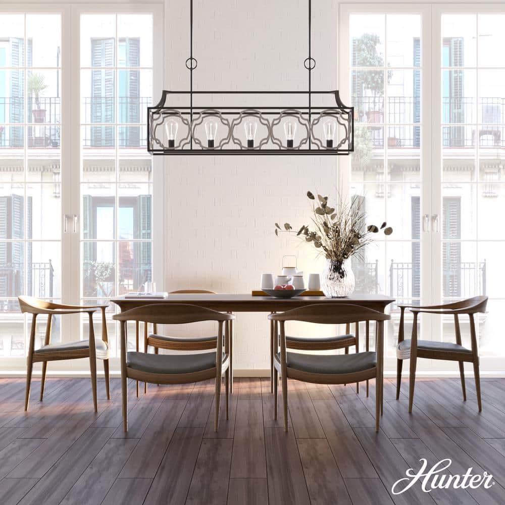 Hunter Stone Creek 5 Light Noble Bronze Basket Chandelier Dining Room Light