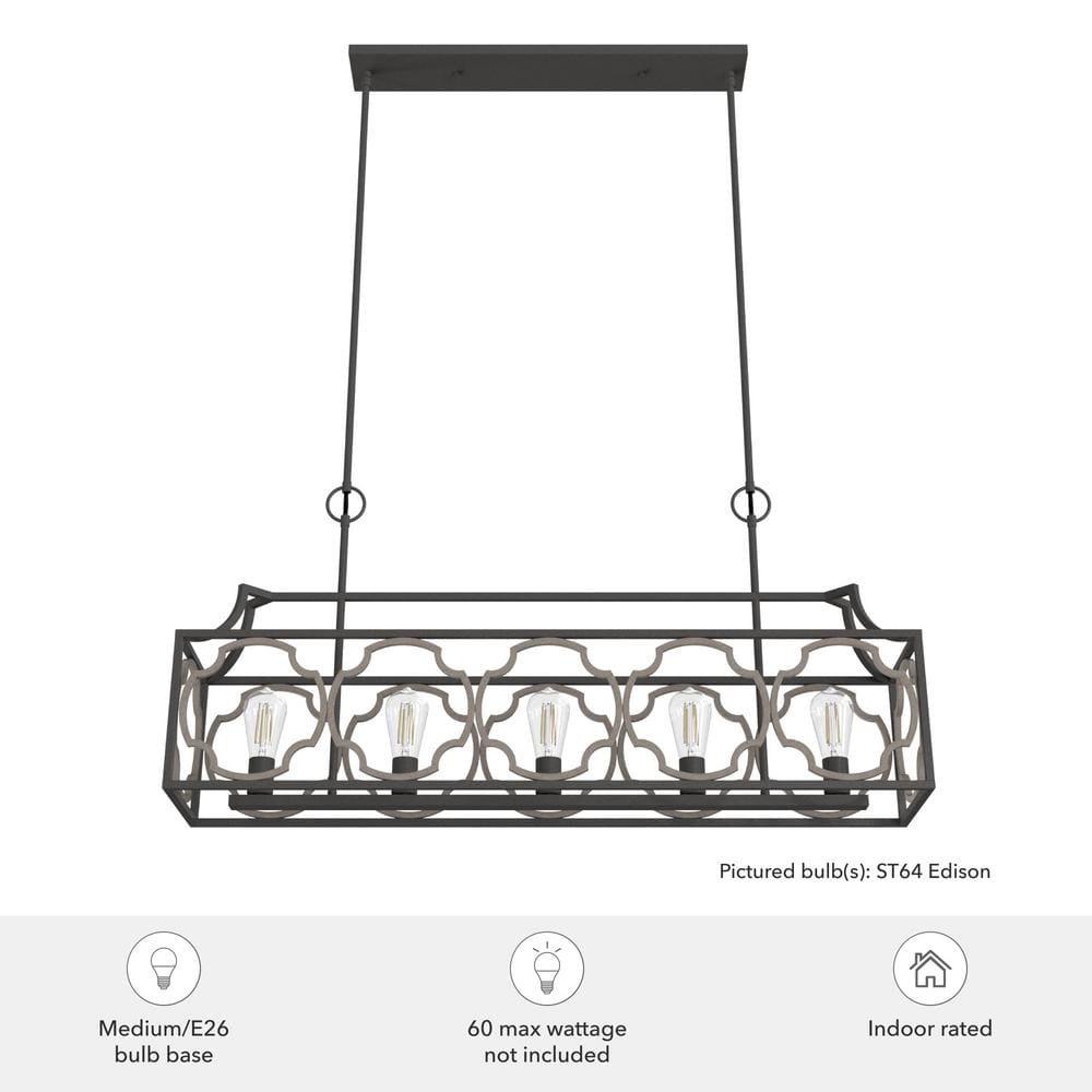 Hunter Stone Creek 5 Light Noble Bronze Basket Chandelier Dining Room Light