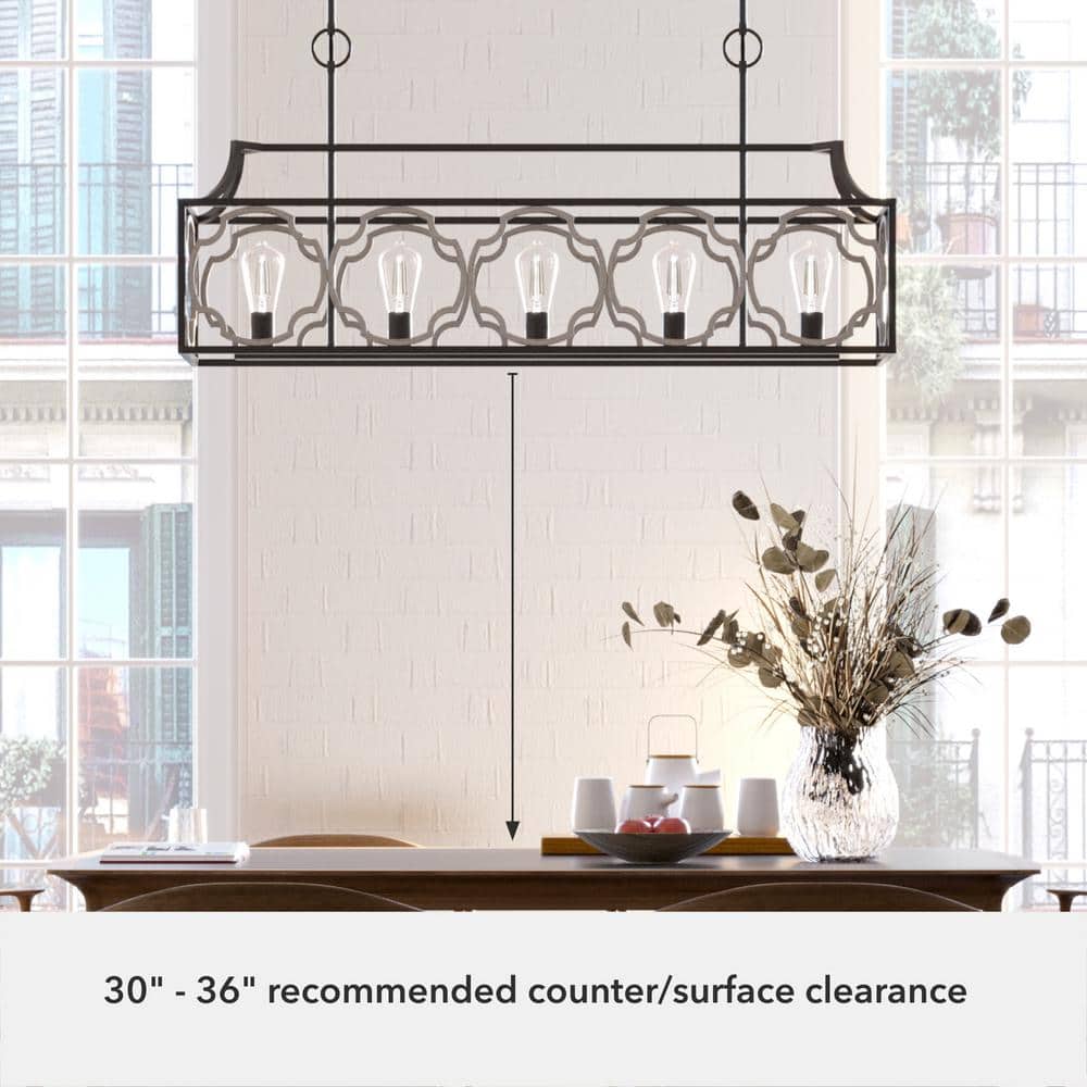 Hunter Stone Creek 5 Light Noble Bronze Basket Chandelier Dining Room Light