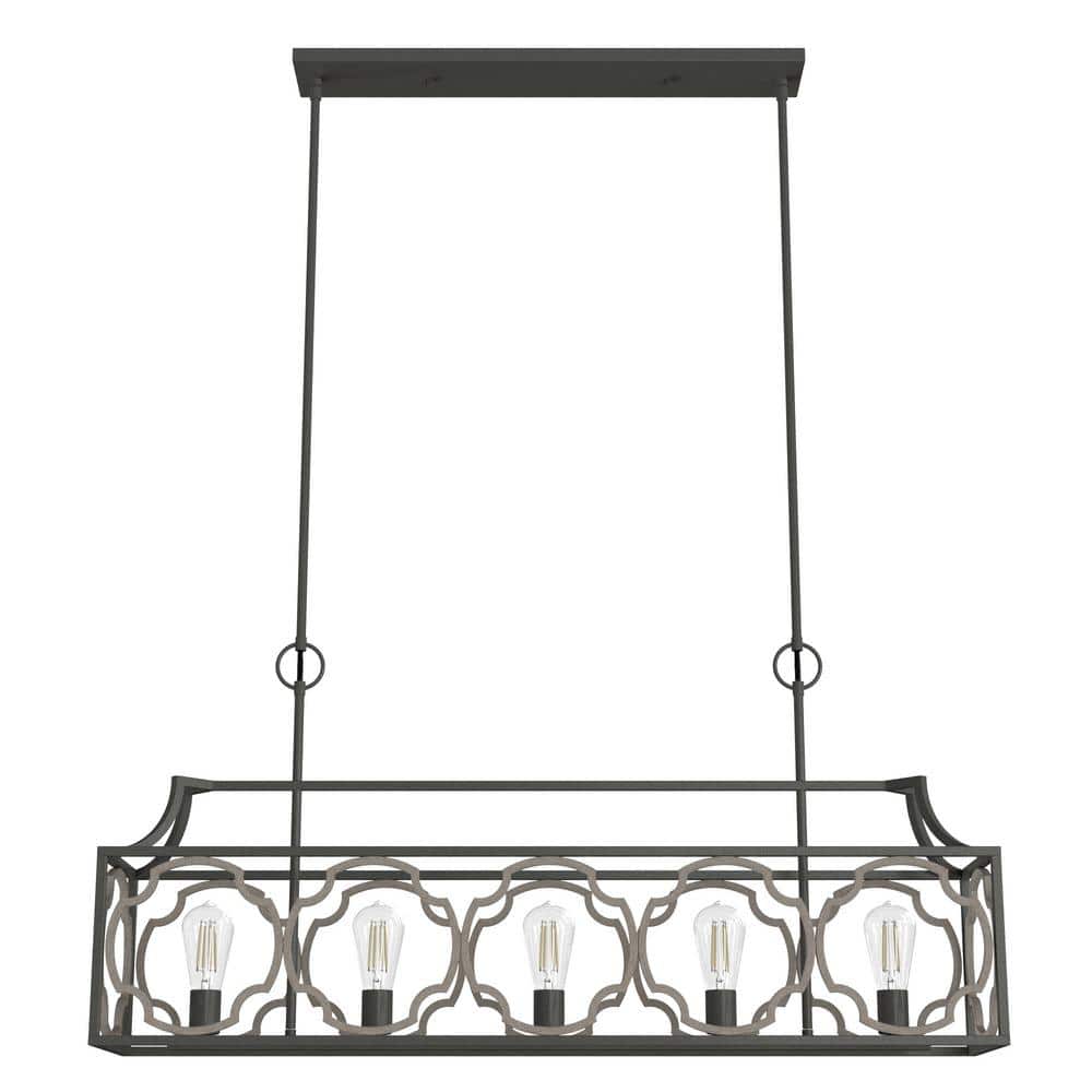 Hunter Stone Creek 5 Light Noble Bronze Basket Chandelier Dining Room Light