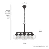 Hunter Saddle Creek 5-Light Noble Bronze Schoolhouse Chandelier with Clear Seeded Glass Shades
