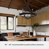 Hunter Perch Point 6-Light Noble Bronze Candlestick Chandelier