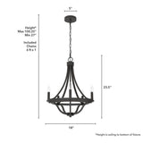 Hunter Perch Point 5-Light Noble Bronze Candlestick Chandelier