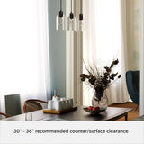 Hunter Lochemeade 3 Light Noble Bronze Shaded Chandelier with Clear Seeded Glass Shades Kitchen Light