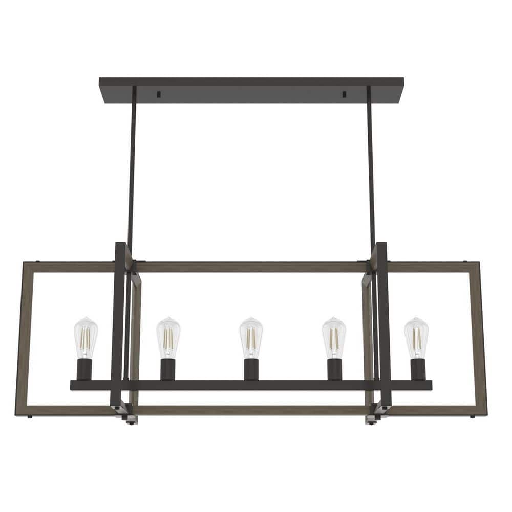 Hunter Woodburn 5-Light Noble Bronze Candlestick Chandelier
