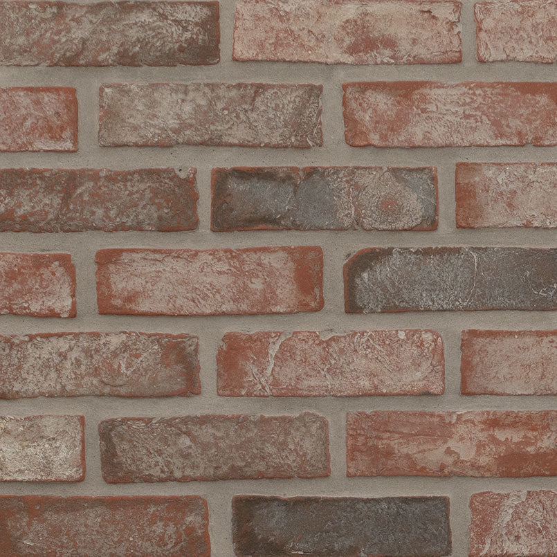 Red Noble 10.5 in. x 28 in. Textured Clay Brick Look Floor and Wall Mosaic Tile (8.7 sq. ft./Case)