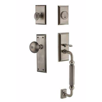 Delaney 
    Visconti Single Cylinder Satin Nickel Door Handleset with Santo Interior - Super Arbor