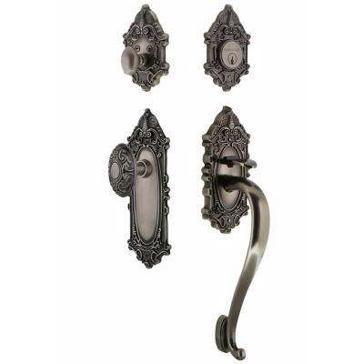 Delaney 
    Italian Collection Visconti Single Cylinder Edged Bronze Door Handleset with Sorado Interior - Super Arbor