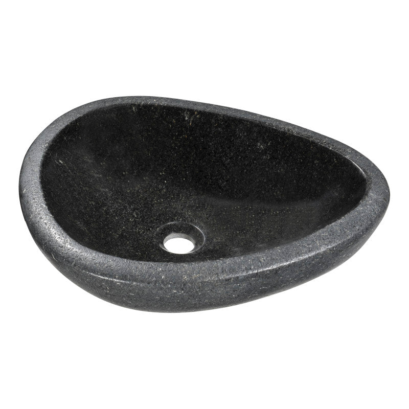 ANZZI Twin Vessel Sink in Desert Black, Natural Stone, 18.8 x 15 x 5.1 in.