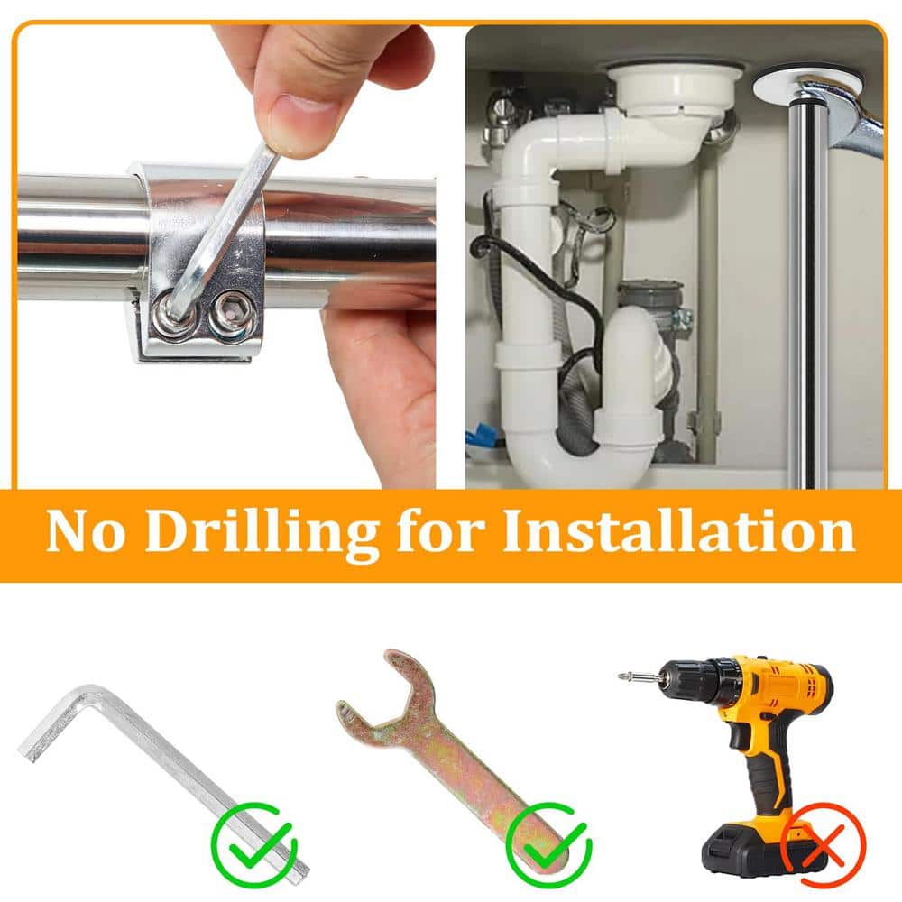 Numhew Adjustable Stainless Steel Undermount Sink Bracket Kit