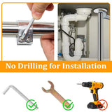 Numhew Adjustable Stainless Steel Undermount Sink Bracket Kit