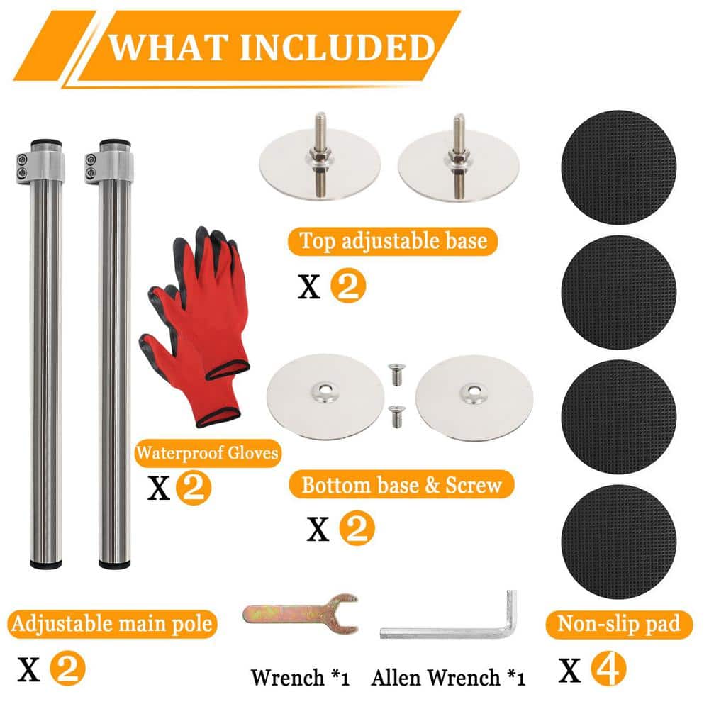 Numhew Adjustable Stainless Steel Undermount Sink Bracket Kit