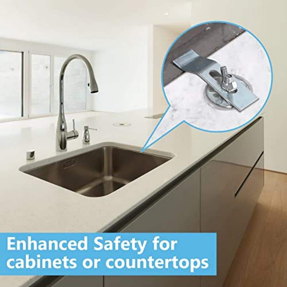 Numhew Silver Zinc-Plated Steel Undermount Sink Clips - 12 Pack