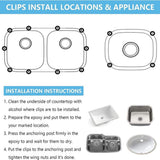 Numhew Silver Zinc-Plated Steel Undermount Sink Clips - 12 Pack