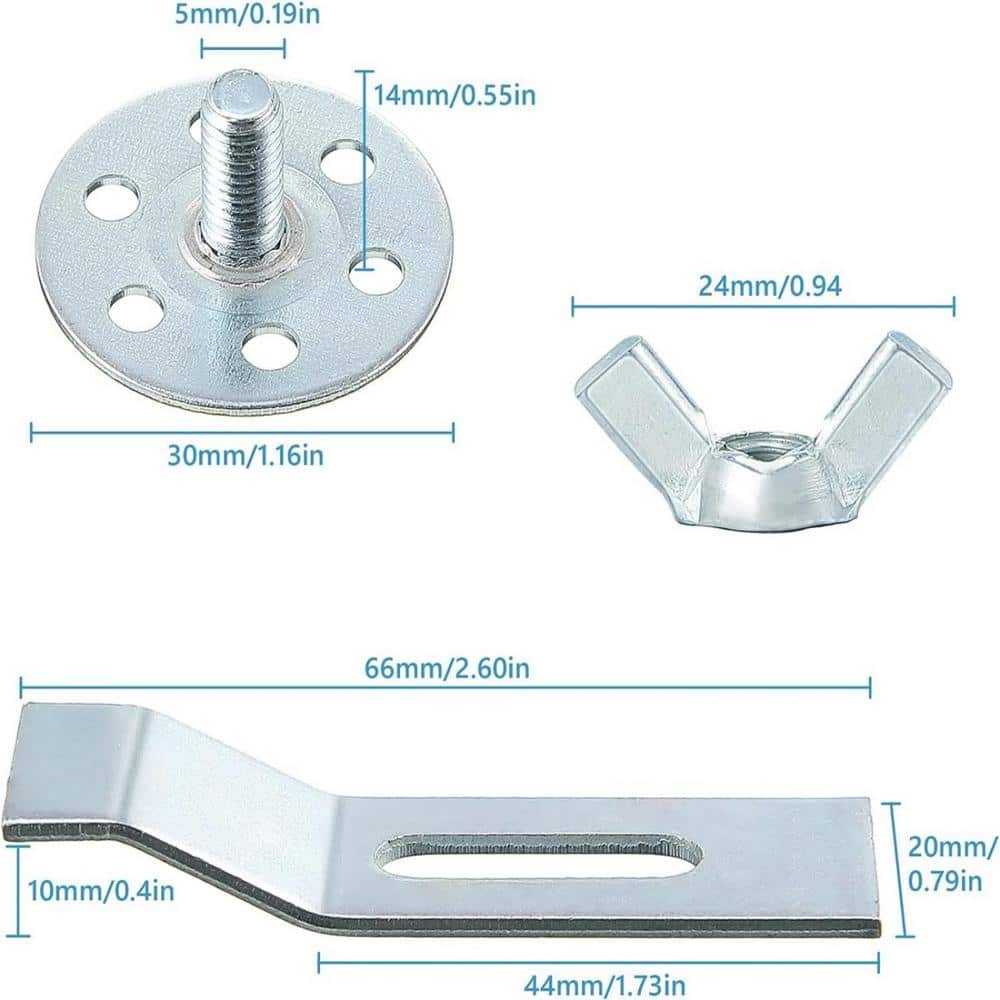 Numhew Silver Zinc-Plated Steel Undermount Sink Clips - 12 Pack