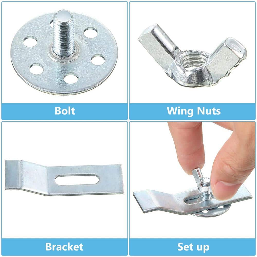 Numhew Silver Zinc-Plated Steel Undermount Sink Clips - 12 Pack