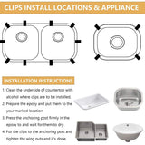 Numhew Gold Undermount Sink Clips Mounting Kit - 12 Pack