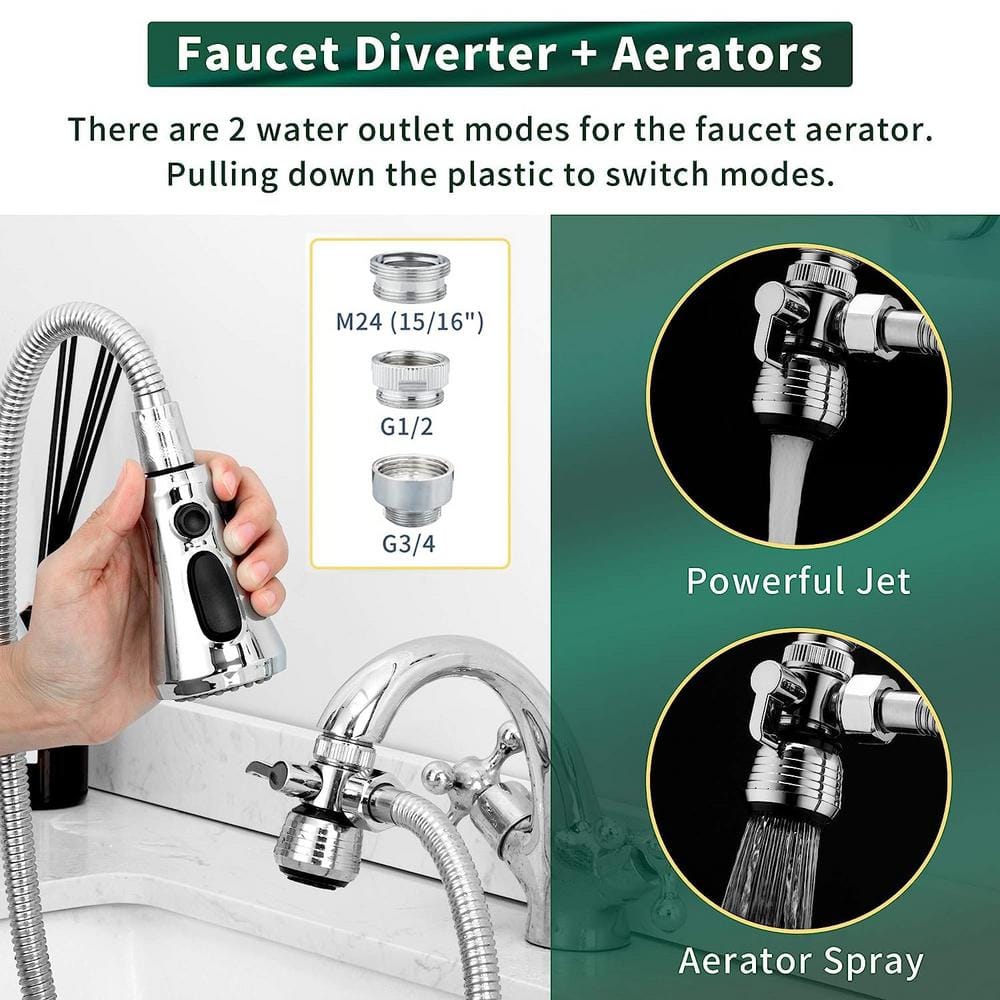 Numhew Sink Faucet Sprayer Set with 59-inch Hose, Water Saving Aerator