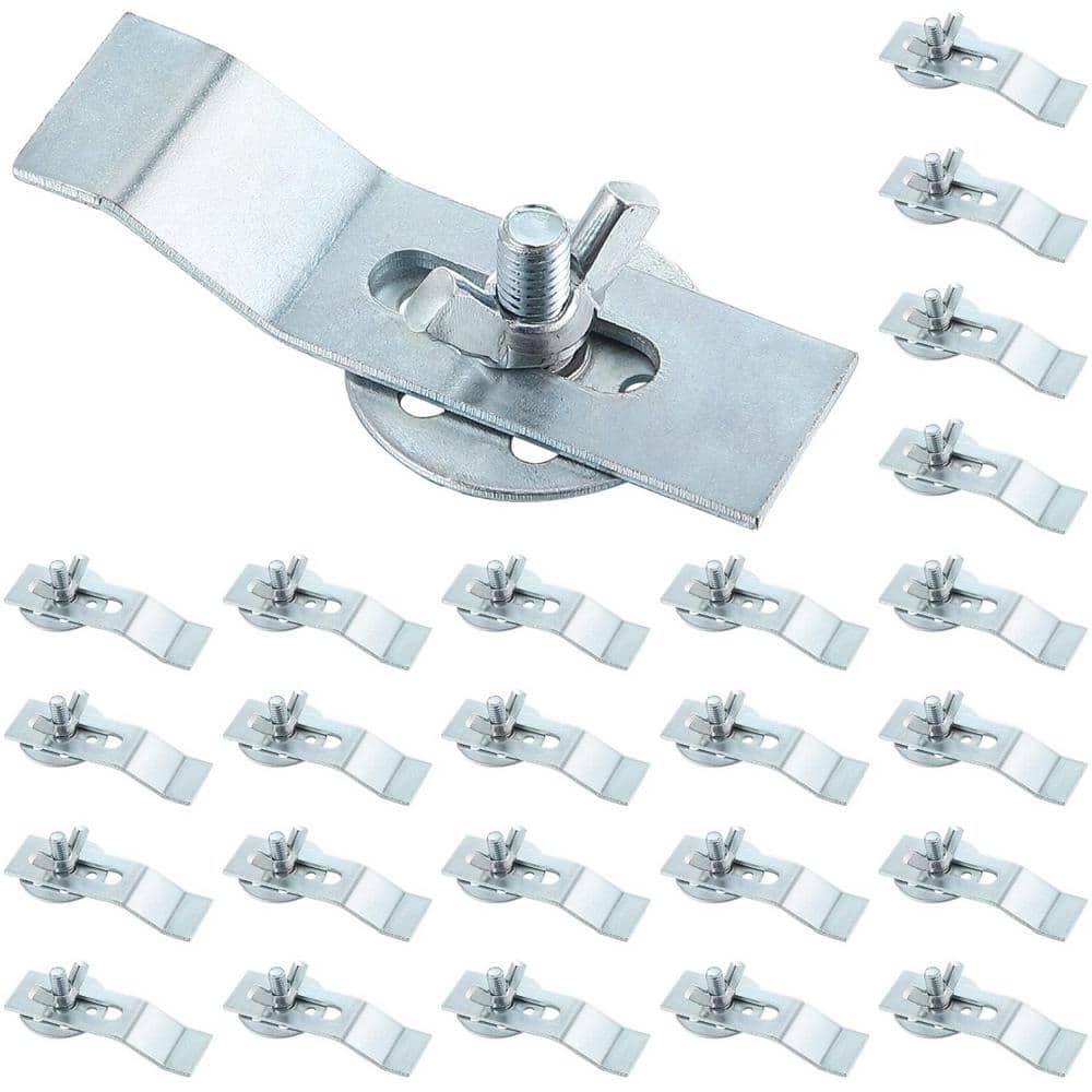 Numhew 0.4 in. H x 2.6 in. W x 0.79 in. D Silver Undermount Sink Clips, Sink Mounting Kit Bracket (24-Pack)
