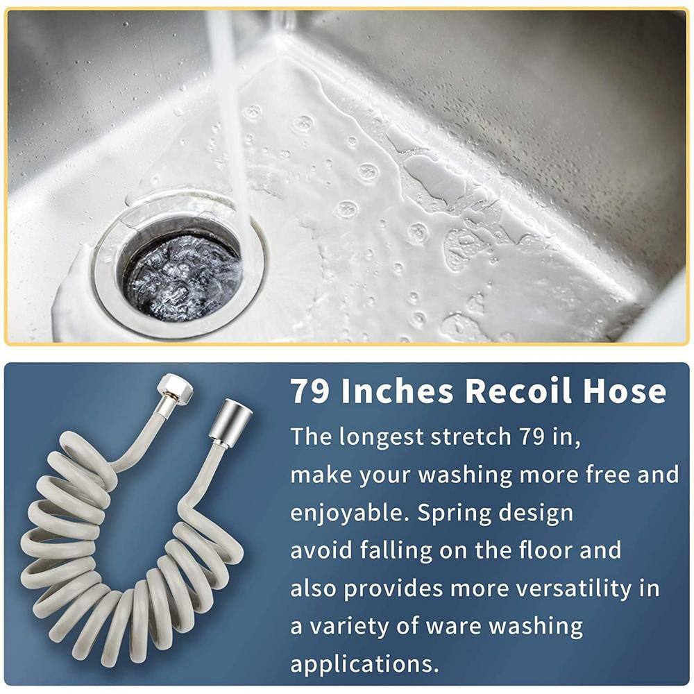 Numhew Kitchen Sink Sprayer Hose Attachment with Flexible Recoil Hose