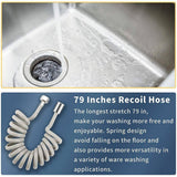 Numhew Kitchen Sink Sprayer Hose Attachment with Flexible Recoil Hose