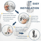 Numhew Kitchen Sink Sprayer Hose Attachment with Flexible Recoil Hose