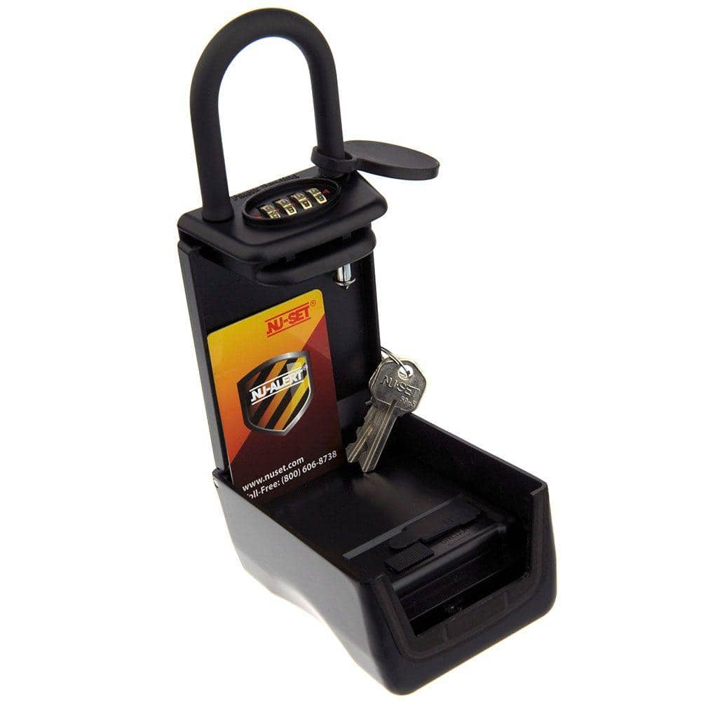 NUSET Eyecon WiFi Enabled Smart Lock Box with Hanging Shackle for Key Storage