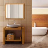 Design House Richland 36 in. W x 30 in. H x 4-4/5 in. D Framed Tri-View Surface-Mount Bathroom Medicine Cabinet in Nutmeg Oak