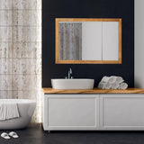 Design House Richland 48 in. x 30 in. 4-4/5 in. Surface-Mount Tri-View Bathroom Medicine Cabinet in Nutmeg Oak
