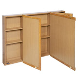 Design House Richland 48 in. x 30 in. 4-4/5 in. Surface-Mount Tri-View Bathroom Medicine Cabinet in Nutmeg Oak