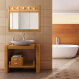 Design House Richland 36 in. x 30 in. x 5 in. Surface-Mount 5-Light Tri-View Bathroom Medicine Cabinet in Nutmeg Oak