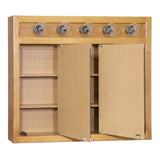 Design House Richland 36 in. x 30 in. x 5 in. Surface-Mount 5-Light Tri-View Bathroom Medicine Cabinet in Nutmeg Oak