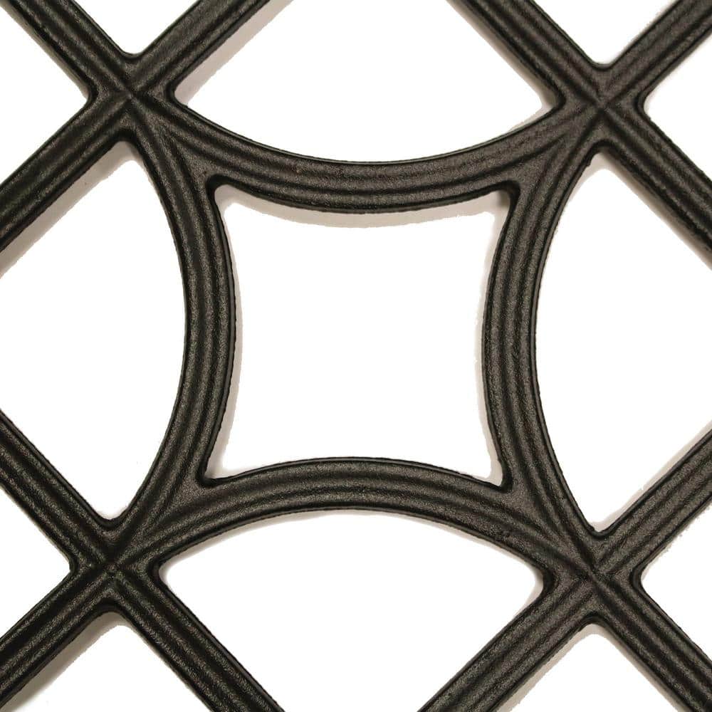 NUVO IRON 15 in. x 15 in. Black Cast Aluminum Square/Diamond Insert for Wooden Gate or Fence