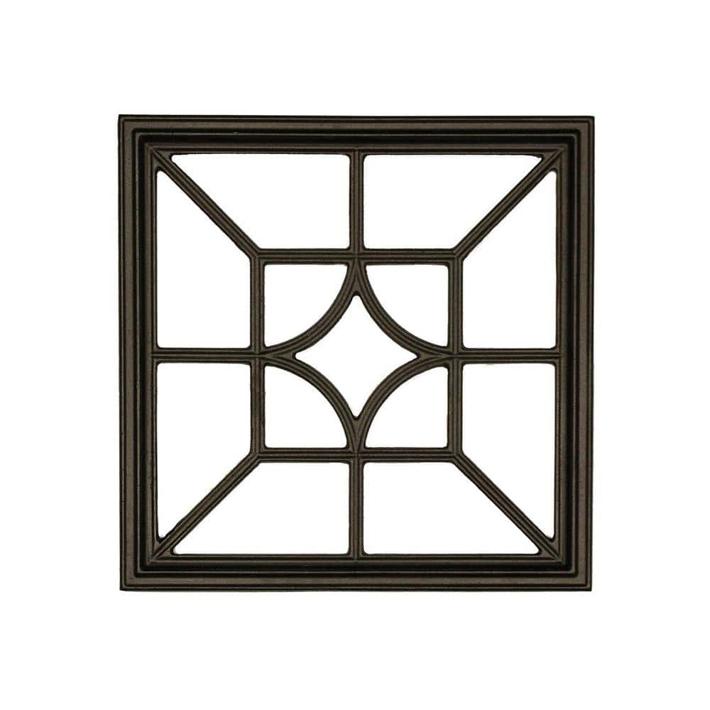 NUVO IRON 15 in. x 15 in. Black Cast Aluminum Square/Diamond Insert for Wooden Gate or Fence