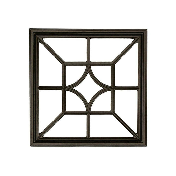 NUVO IRON 15 in. x 15 in. Black Cast Aluminum Square/Diamond Insert for Wooden Gate or Fence