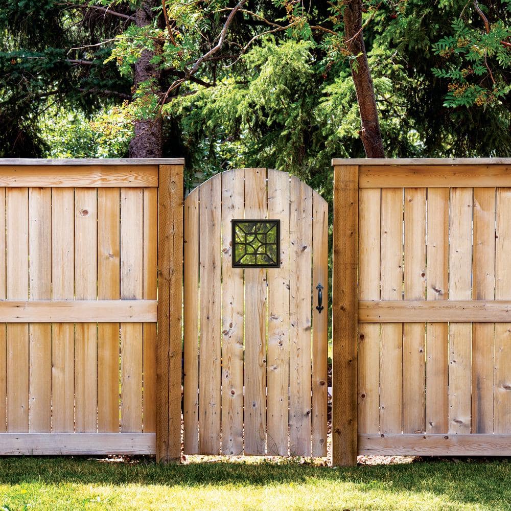 NUVO IRON 15 in. x 15 in. Black Cast Aluminum Square/Diamond Insert for Wooden Gate or Fence