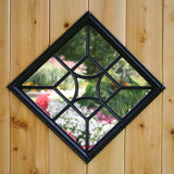 NUVO IRON 15 in. x 15 in. Black Cast Aluminum Square/Diamond Insert for Wooden Gate or Fence